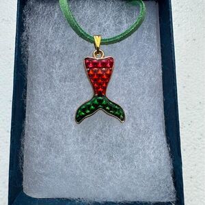 Green/Red/Pink Mermaid Tail Necklace